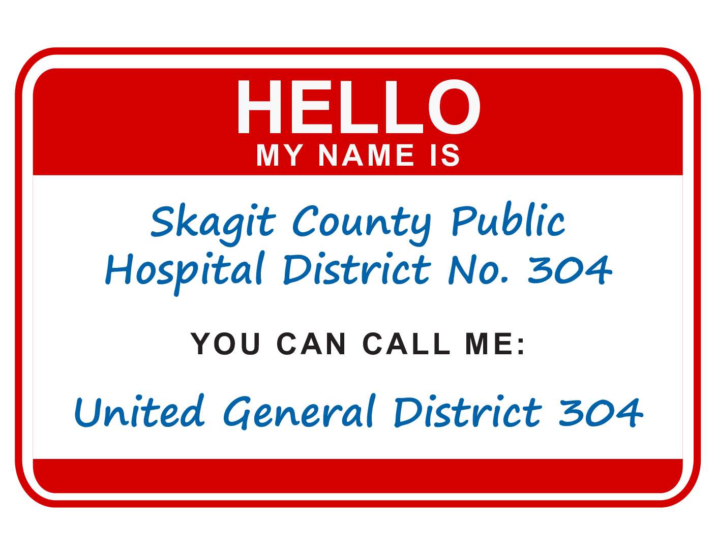 Name tag with YOU CAN CALL ME